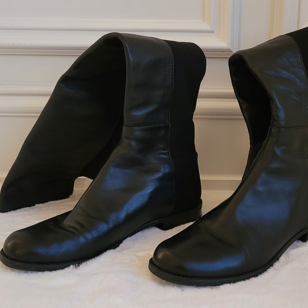 STUART WEITZMAN 5050 OTK BLACK LEATHER SIZE 9